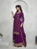 Jacquard chinon sharara suit in Purple colour 66214